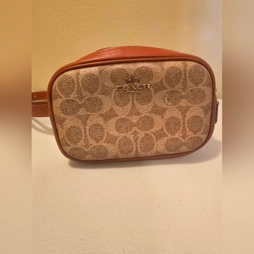 Coach Tan and Brown Belt Bag